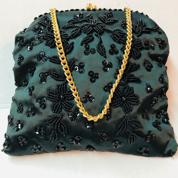 Black Vintage Evening Purse Made for Gimbels. - Picture 5 of 7